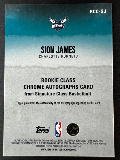 2025-26 Topps Signature Class Basketball Sion James Chrome Auto