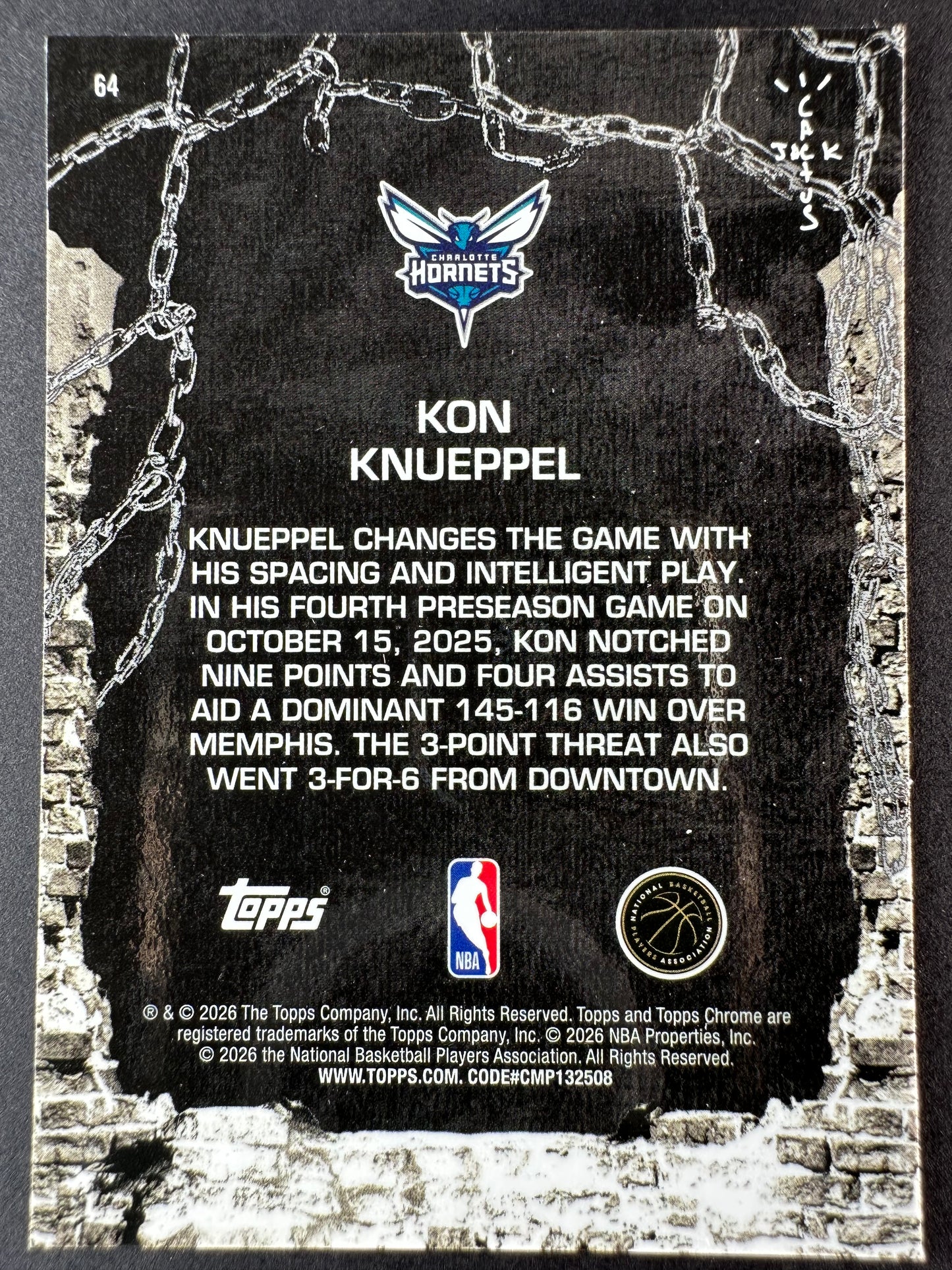 2025-26 Topps Chrome Cactus Jack Basketball Kon Knueppel