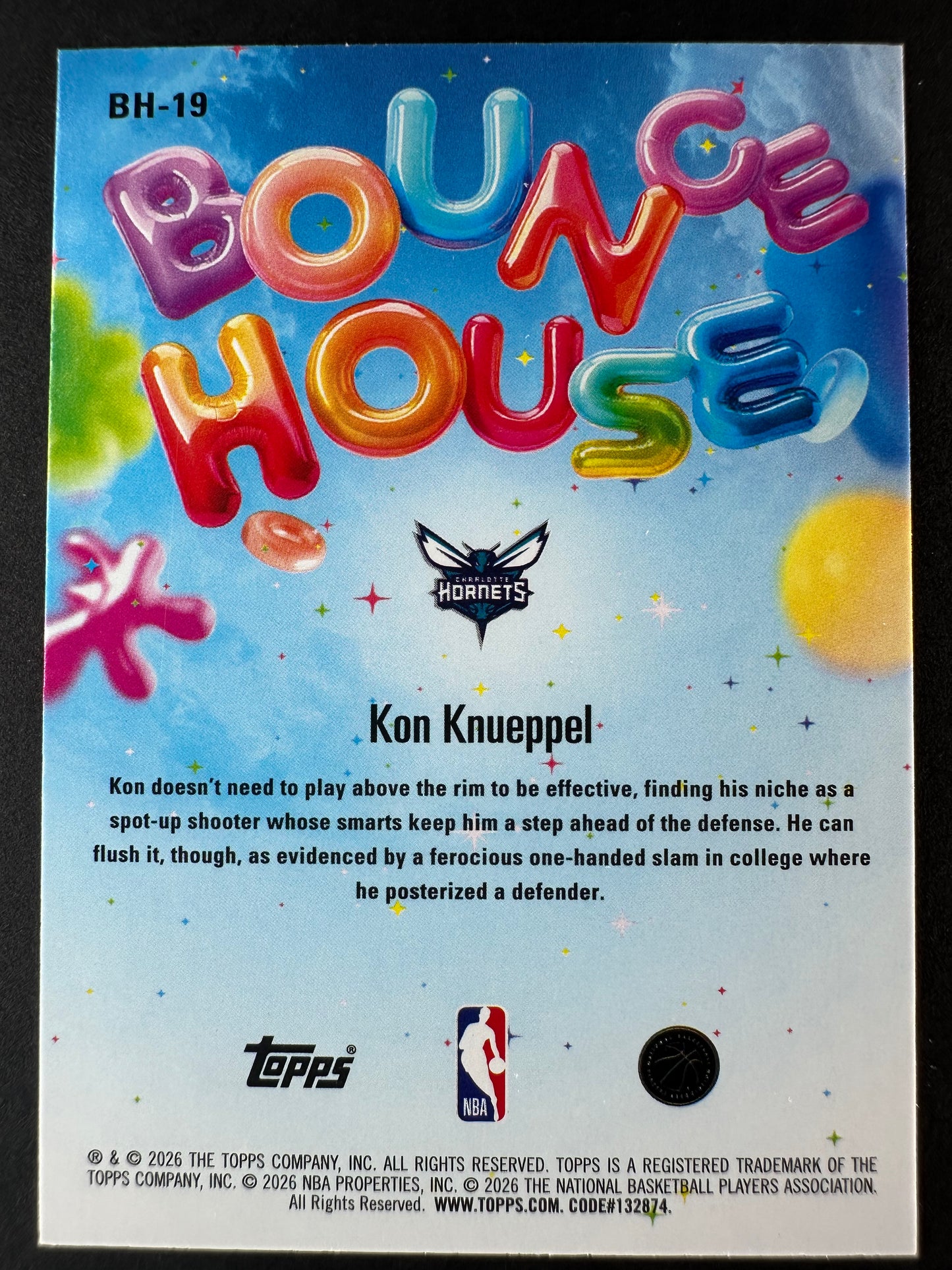 2025-26 Topps NBA Hoops Kon Knueppel Bounce House Foil