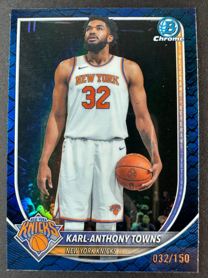 2025-26 Bowmen Chrome Karl-Anthony Towns Reptillian Refractor Blue /150