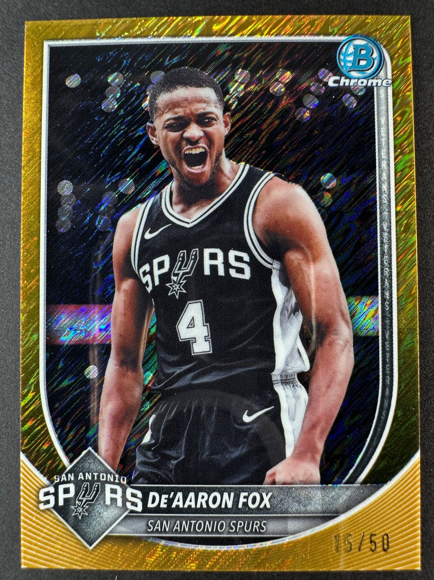 2025-26 Bowmen Chrome De'Aaron Fox Gold Shimmer /50