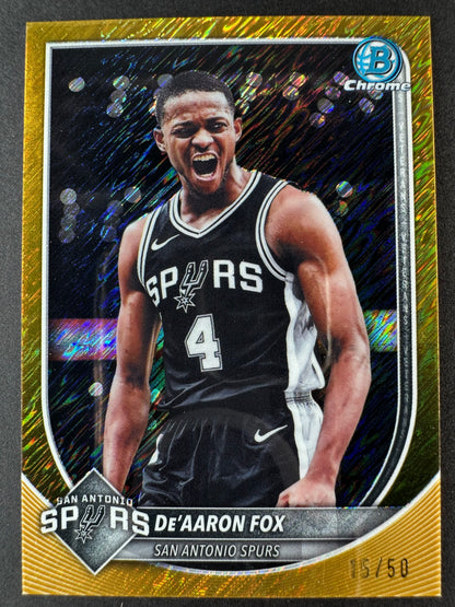 2025-26 Bowmen Chrome De'Aaron Fox Gold Shimmer /50