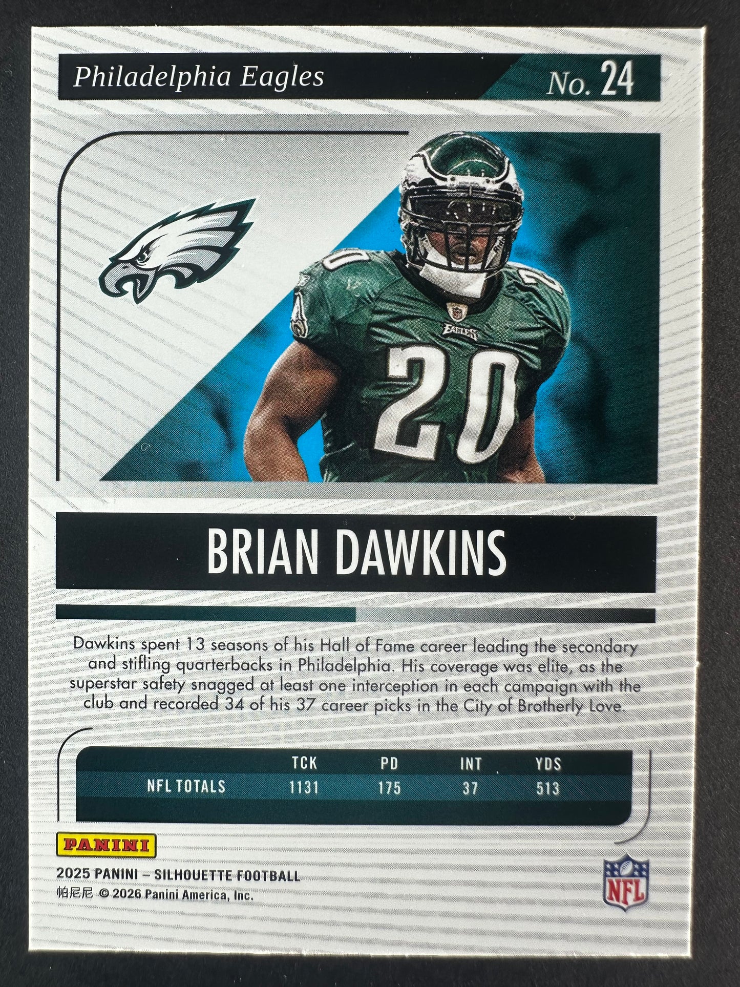 2025 Panini Silhouette /49 Brian Dawkins