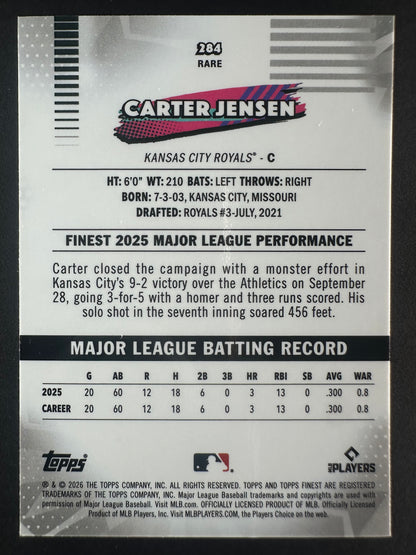 2026 Topps Finest Carter Jensen pink /250