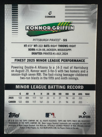 2026 Topps Finest Konnor Griffin Mini Diamonds Refractor