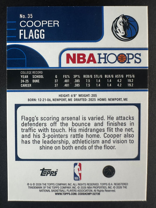 2025 26 Cooper Flagg orange NBA Hoops