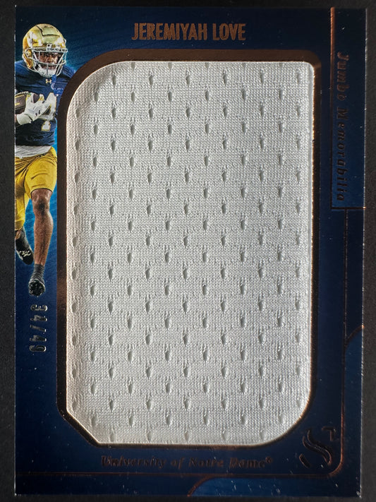 2025 Jeremiyah Love Silhouette Jumbo Patch /49 Notre Dame