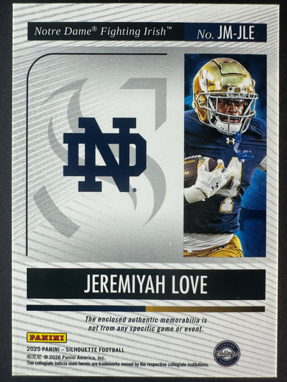 2025 Jeremiyah Love Silhouette Jumbo Patch /49 Notre Dame