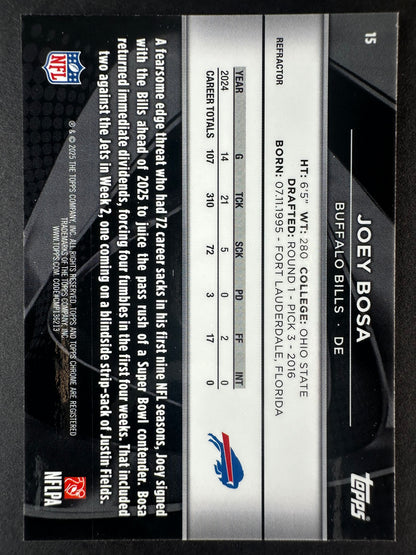2025-26 Topps Chrome Black Football Joey Bosa Refractor /299