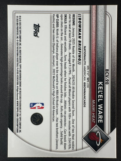 2025-26 Bowmen Chrome Kel'El Ware Gold Shimmer /50