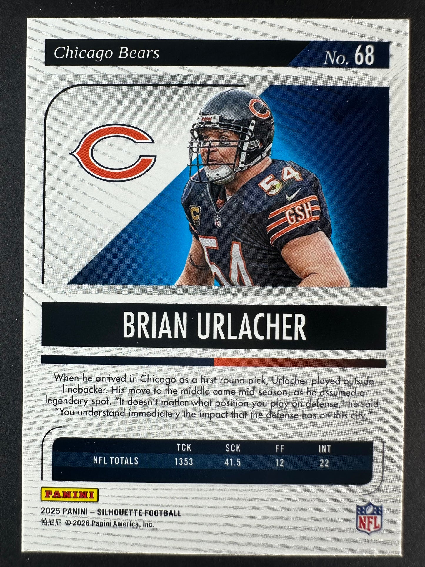 2025-26 Panini Silhouette Brian Urlacher /149