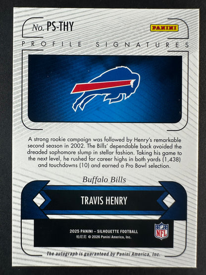 2025-26 Panini Silhouette Travis Henery Profile Signatures Auto /199
