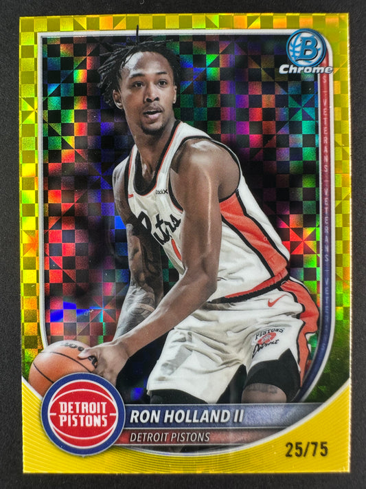 2025-26 Bowmen Chrome Ron Holland II Yellow X-Fractor /75