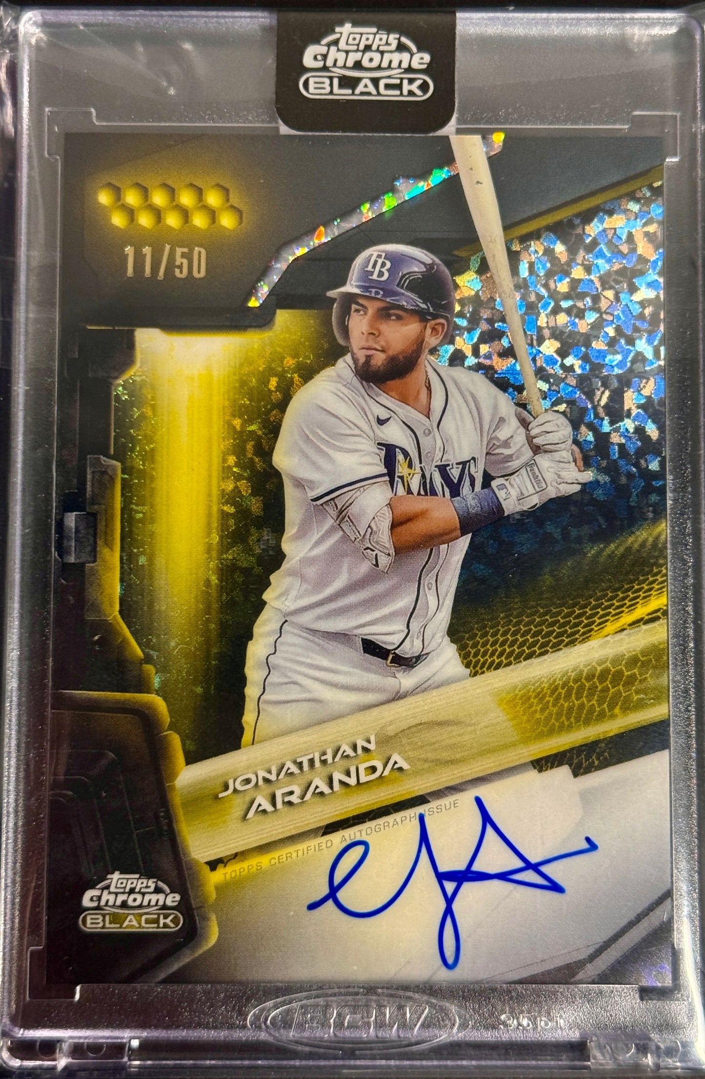 2026 Topps Chrome Black Baseball Jonathan Aranda Encased Auto /50