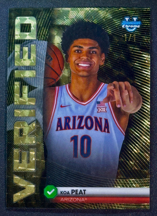 2025 Bowman Chrome Basketball Koa Peat Verified Superfractor 1/1