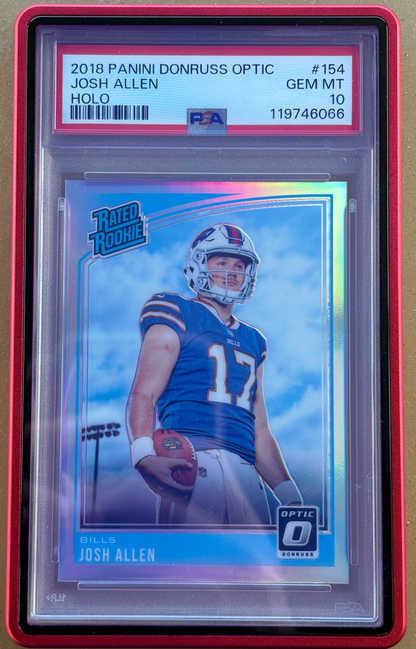 Panini 2018 Optic Holo Rated Rookie #154 Josh Allen (RC) PSA 10