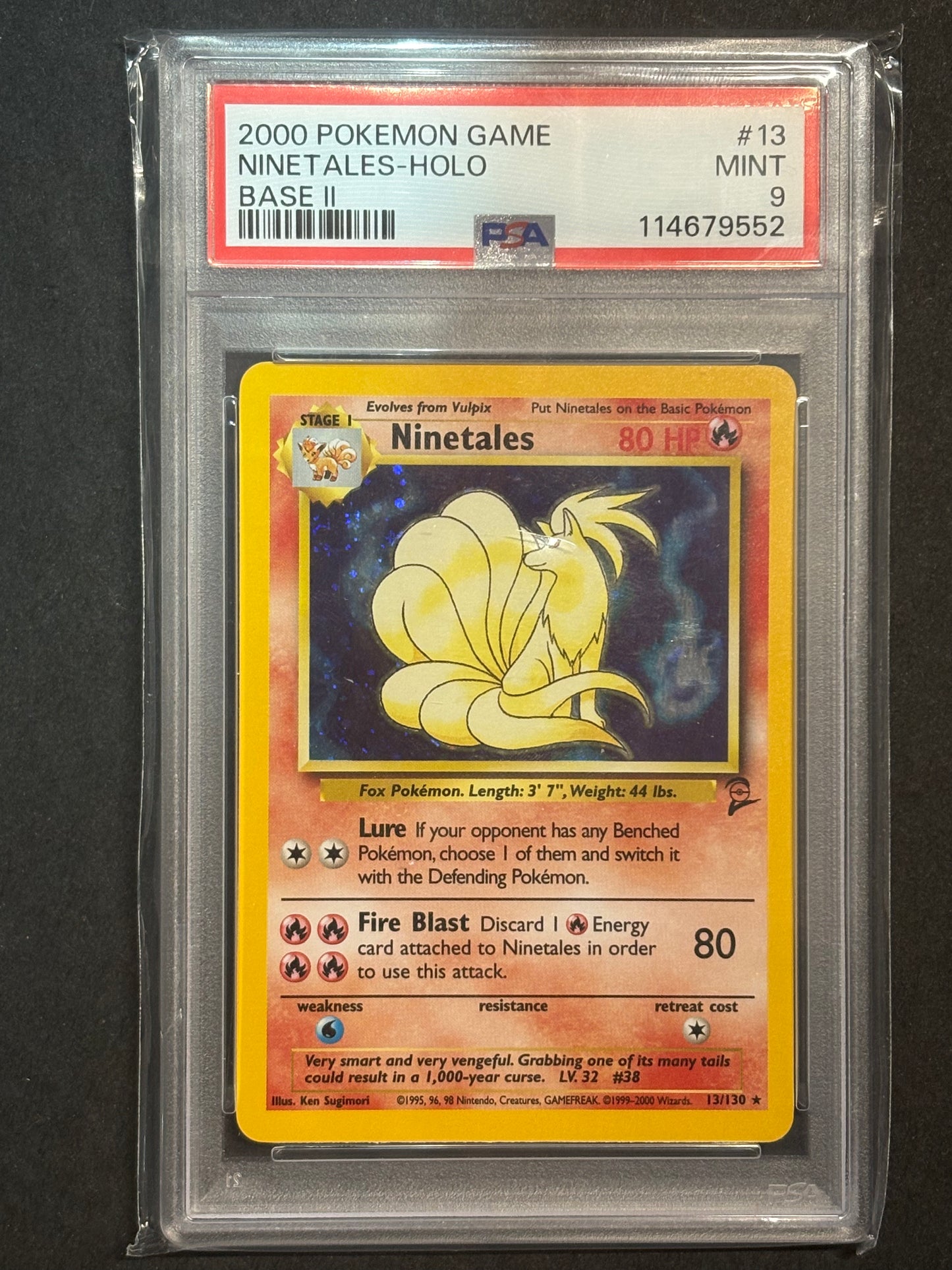 2000 Base Set 2 Ninetales Holo #13 PSA 9