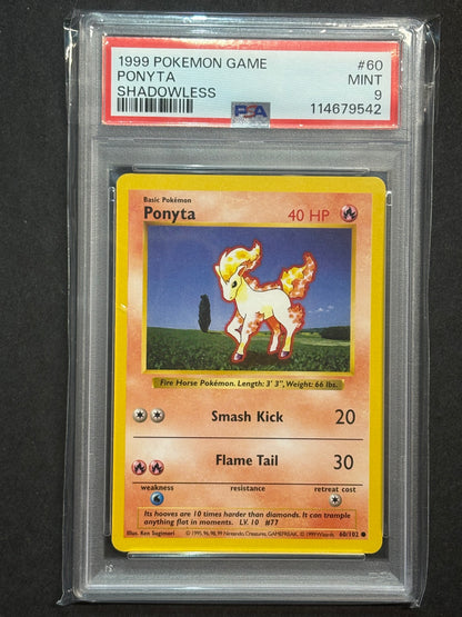 Ponyta 60/102 Base Set (Shadowless) (BSS) PSA 9
