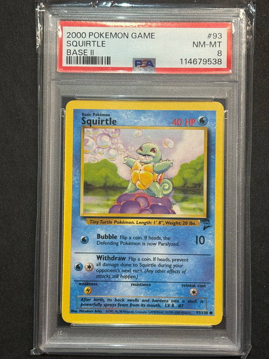 Squirtle 93/130 Base Set 2 PSA 8