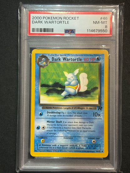 Dark Wartortle 46/82 Team Rocket (TR) PSA 8