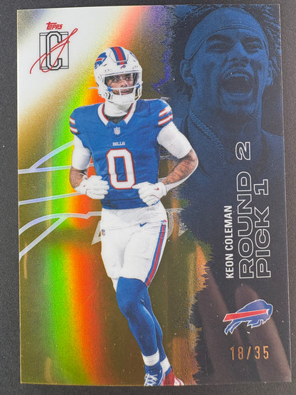 2025-26 Topps Signature Class Football Keon Coleman Gold /35