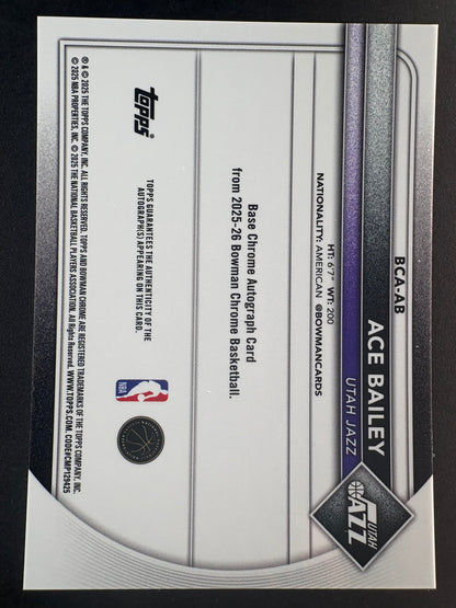 2025-26 Bowmen Chrome Ace Bailey Chrome Auto