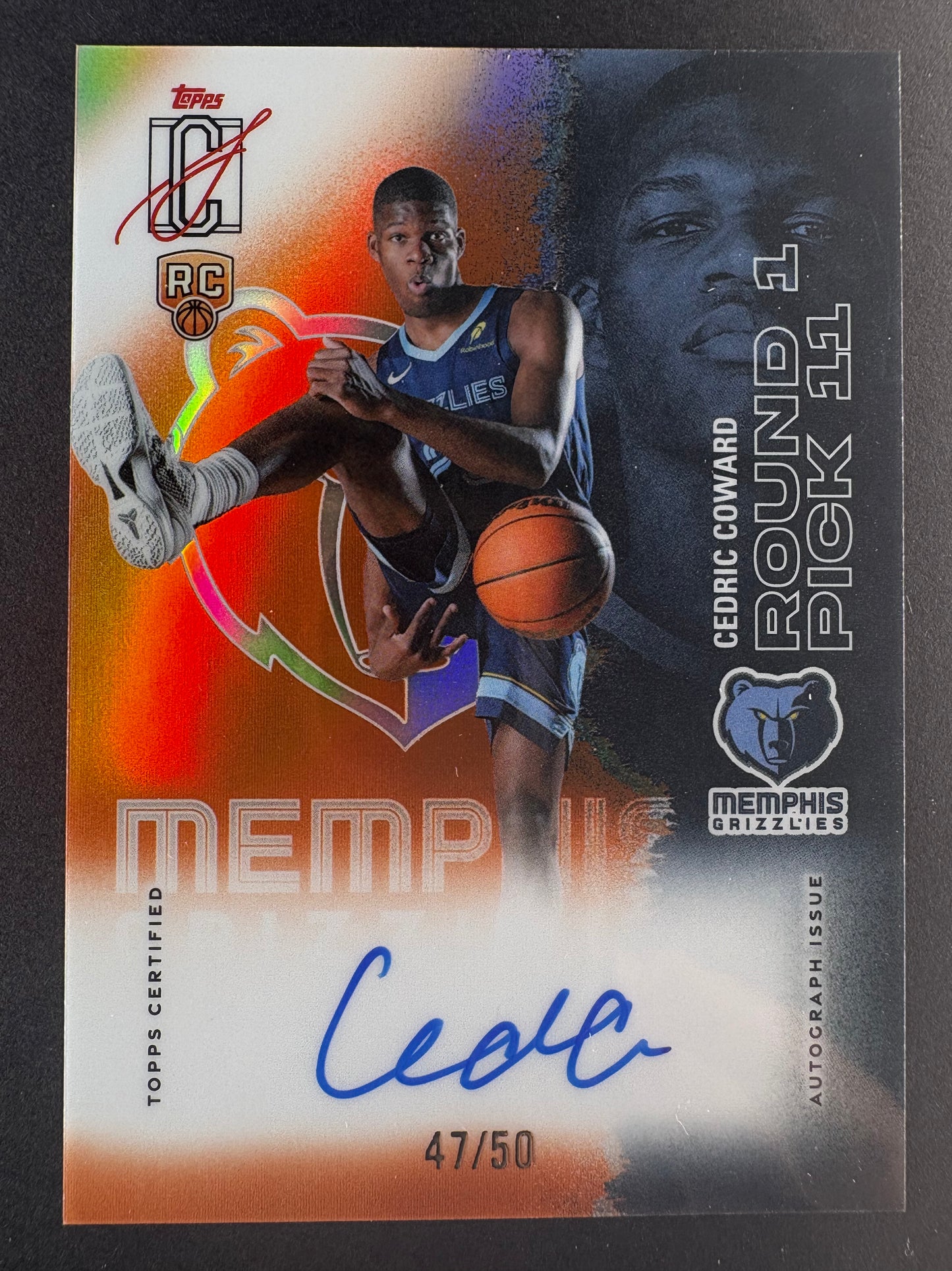 2025 26 Cedric Coward Orange Auto /50