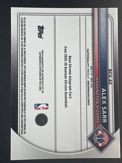 2025 Bowman Chrome Alex Sarr auto