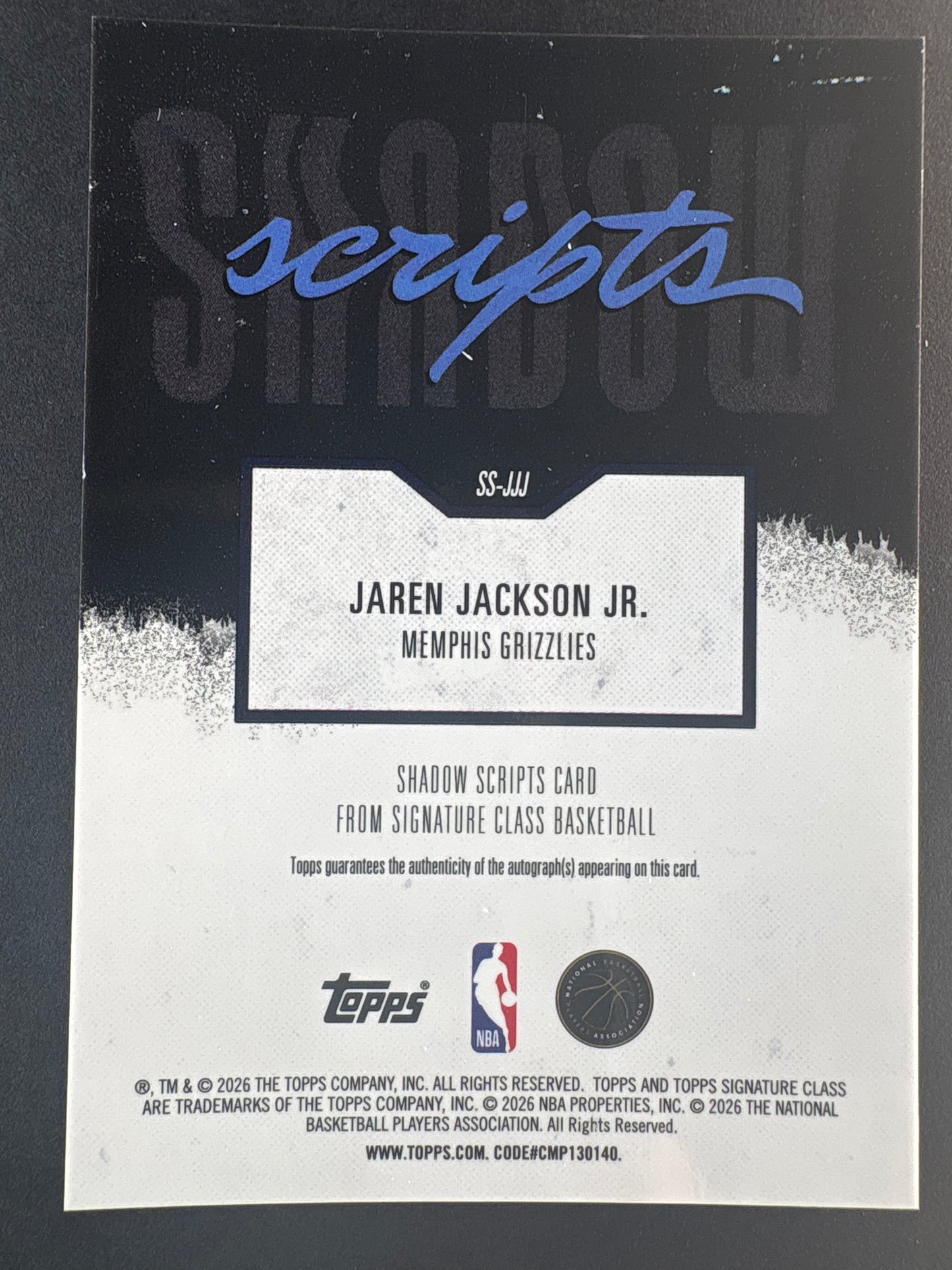 2026 Topps Jaren Jackson JR. Red /25 auto