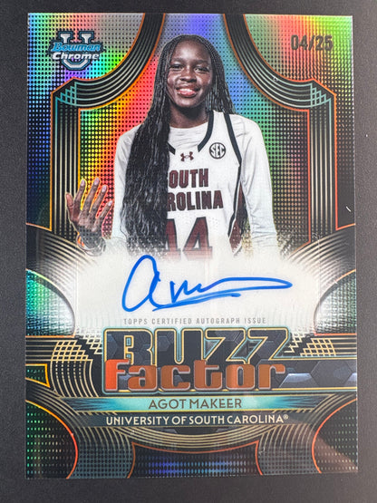 2025-26 Bowmen Chrome Agot Makeer Buzz Factor Refractor /25