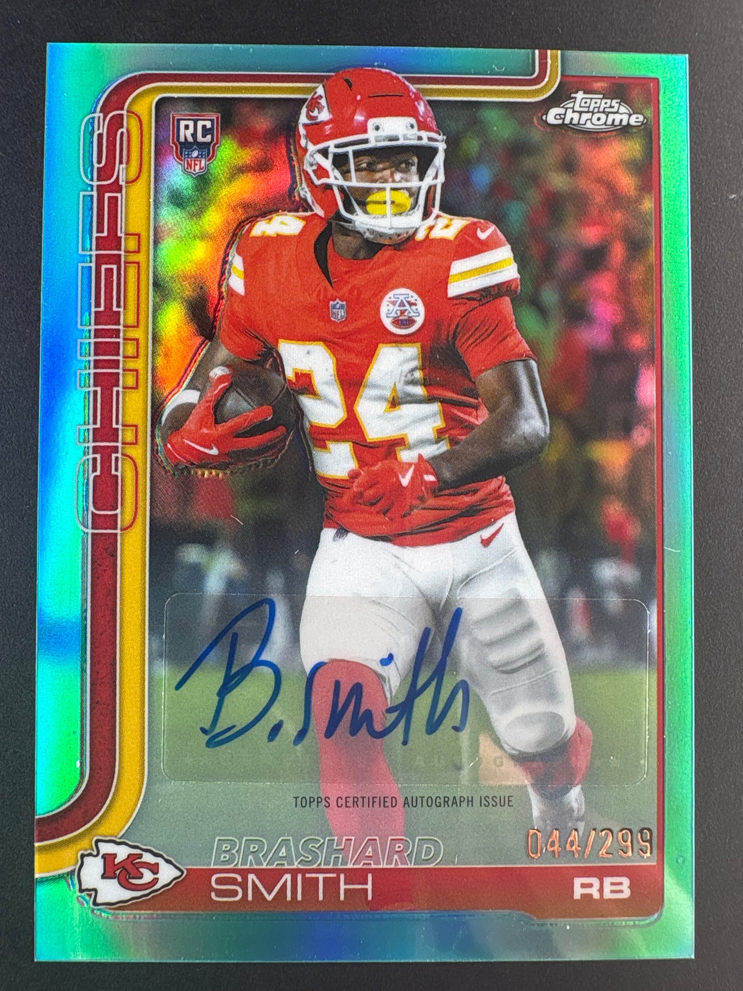 2025 Topps Chrome Brashard Smith True Aqua Rookie Refractor Auto /199