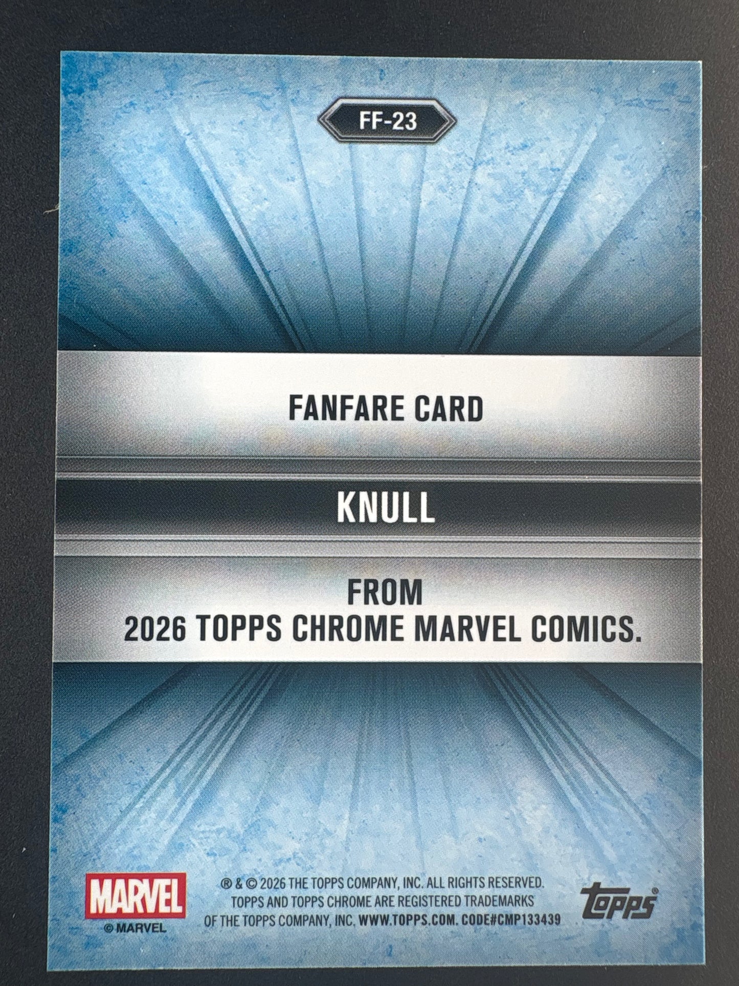 2026 Topps Chrome Marvel Comics Knull Fanfare Insert