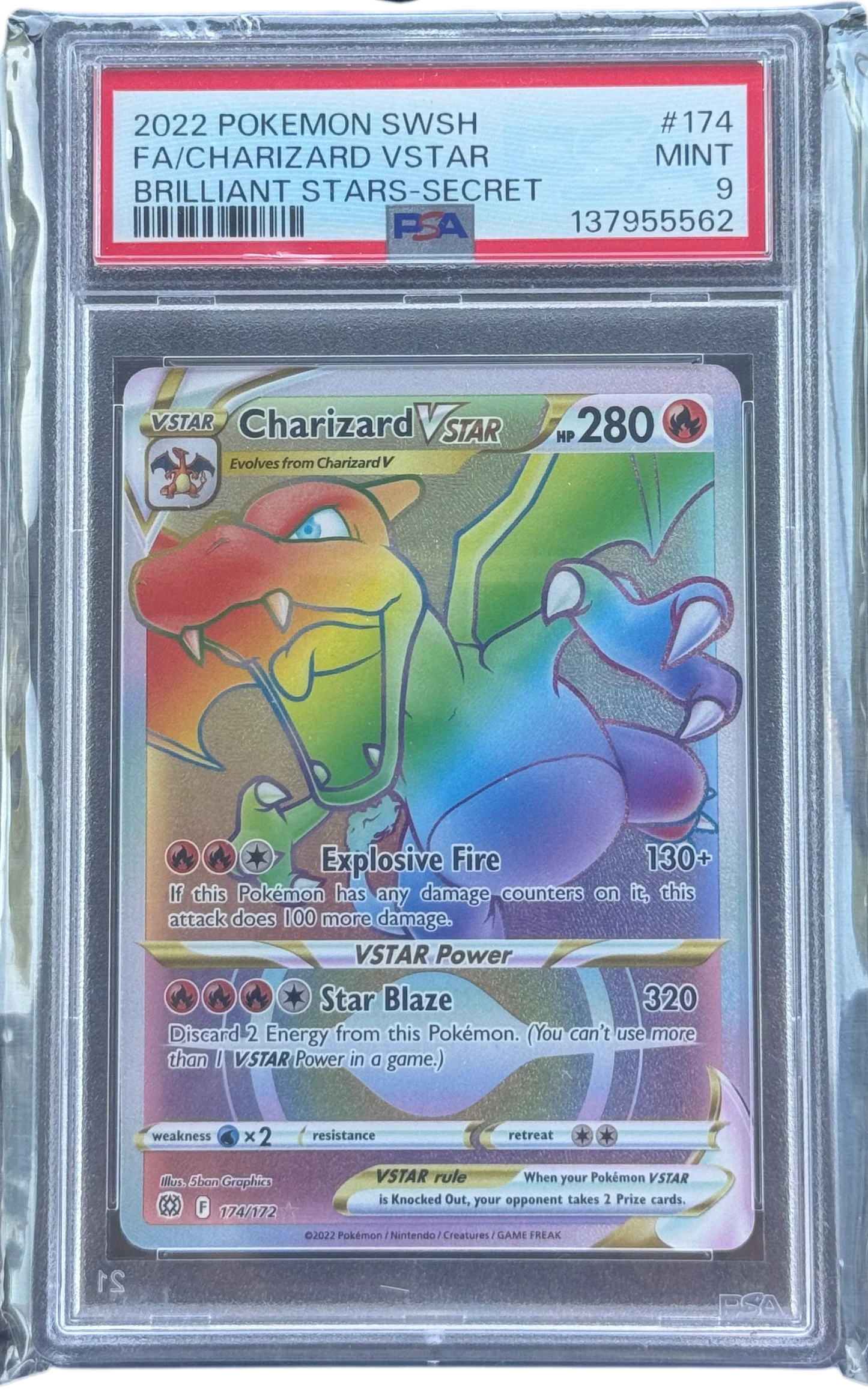 Charizard VSTAR (Secret) - SWSH09: Brilliant Stars (SWSH09) PSA 9 — normalized