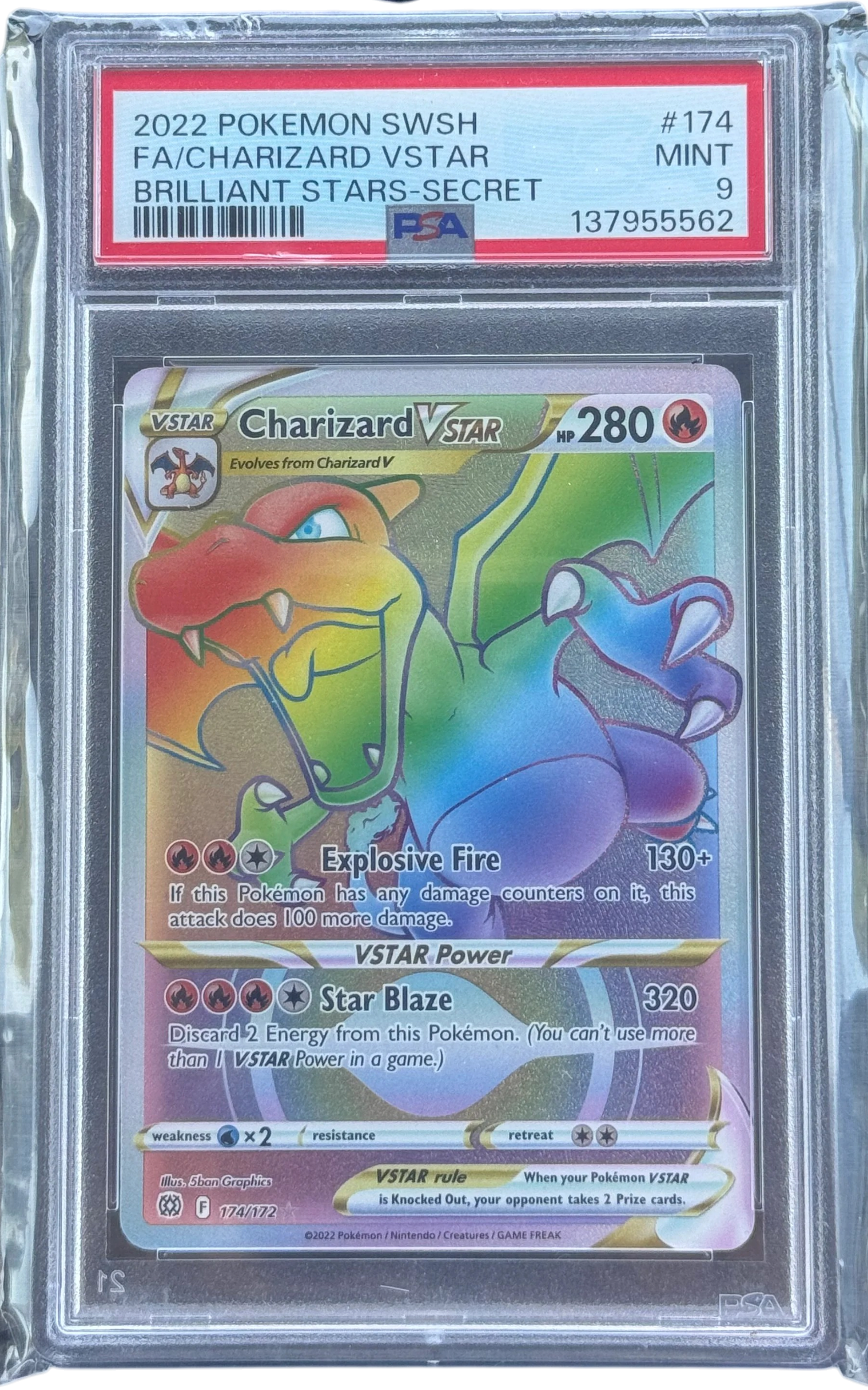 Charizard VSTAR (Secret) - SWSH09: Brilliant Stars (SWSH09) PSA 9 — normalized