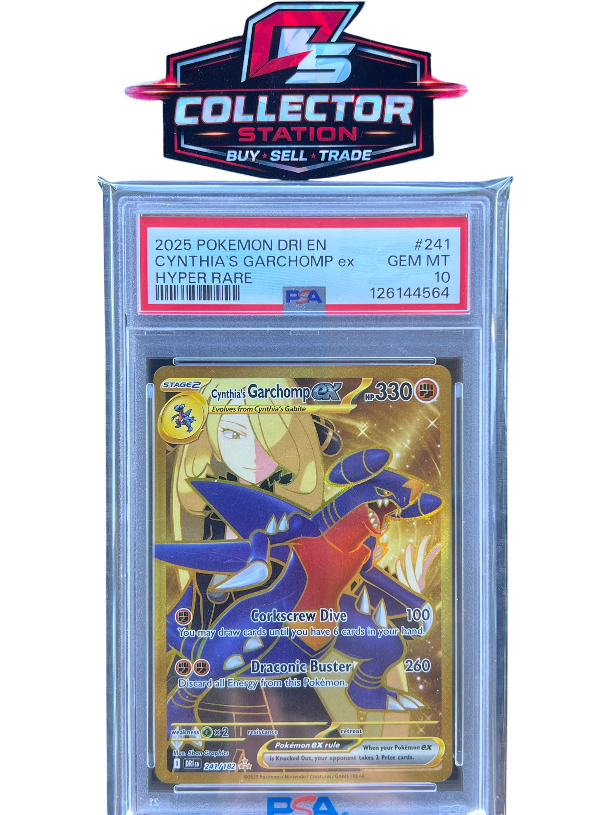 Cynthia's Garchomp ex - 241/182 - SV10: Destined Rivals (DRI) PSA 10 — normalized