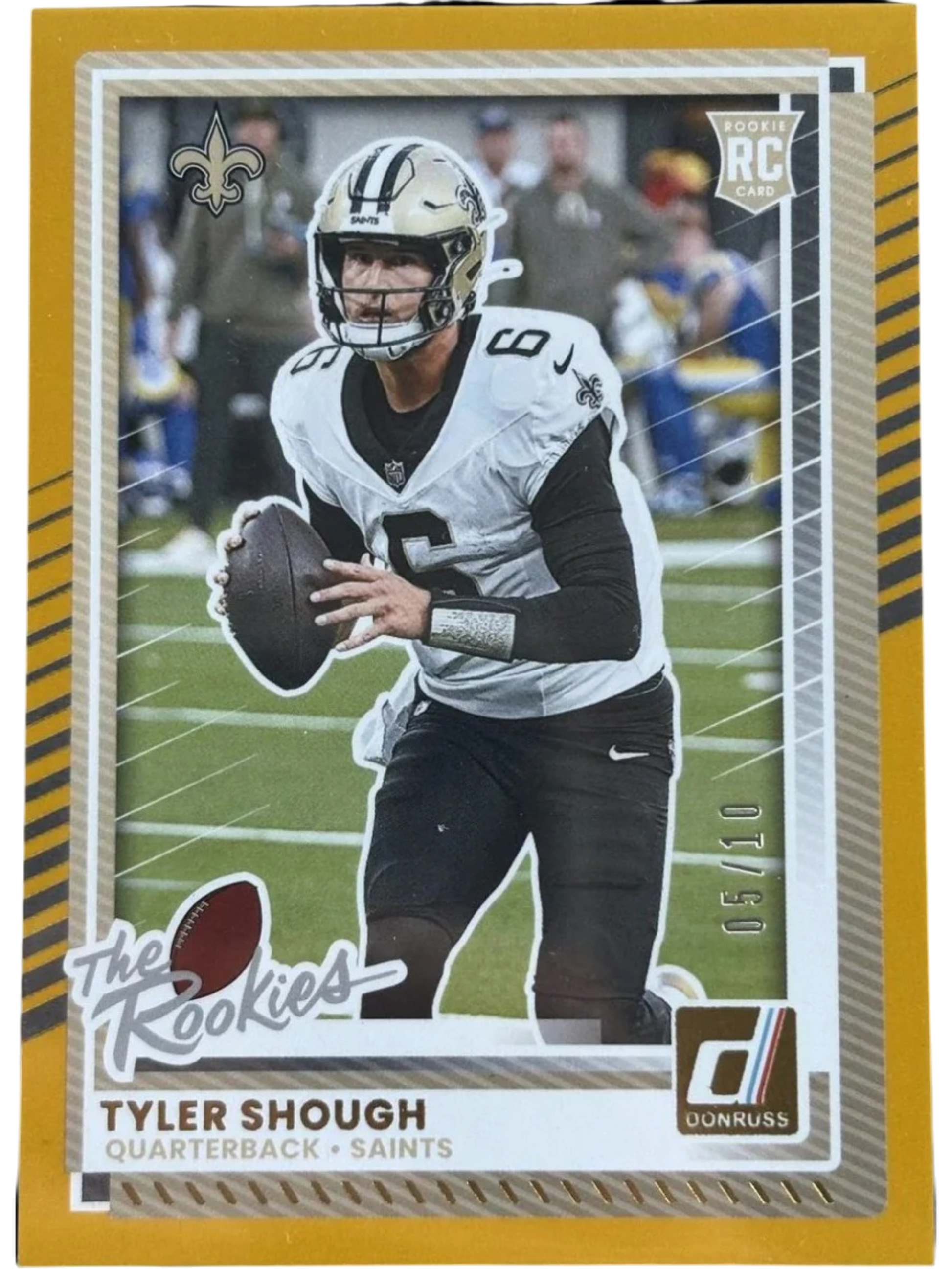 Panini 2025 Donruss Tyler Shough 05/10 The Rookies Gold RC — normalized