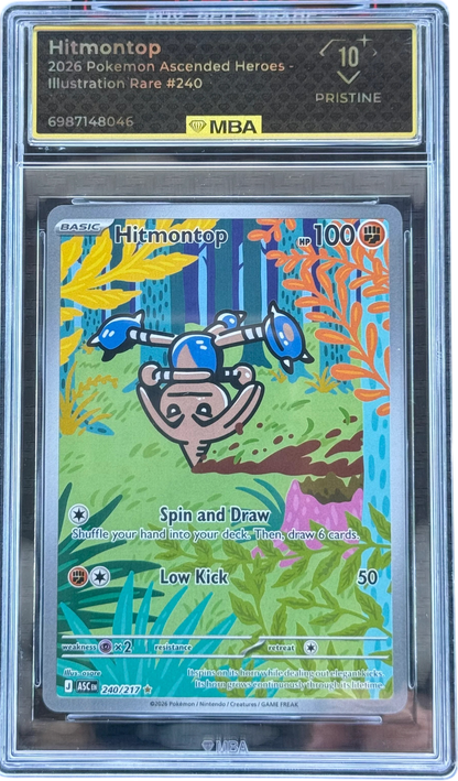 Hitmontop - 240/217 - ME: Ascended Heroes (ASC) MBA 10 Pristine Black Label — normalized
