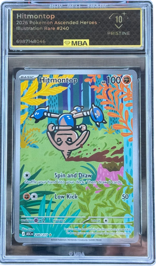 Hitmontop - 240/217 - ME: Ascended Heroes (ASC) MBA 10 Pristine Black Label — normalized