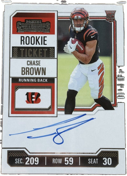 Panini 2023 Contenders Chase Brown #105 Rookie Ticket Autograph