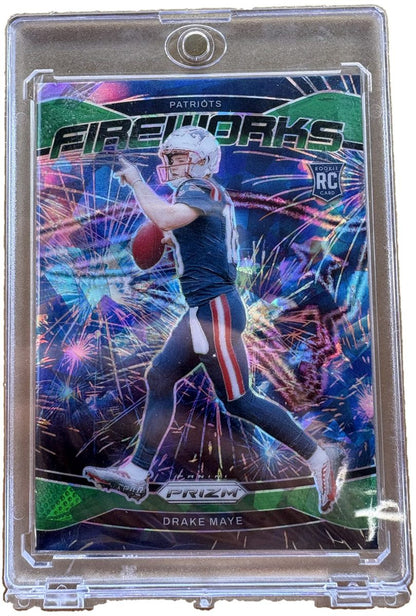 Panini 2024 Prizm Fireworks Green Ice Drake Maye RC