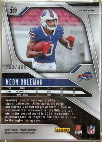 Panini 2024 Prizm Pandora /400 Keon Coleman #362