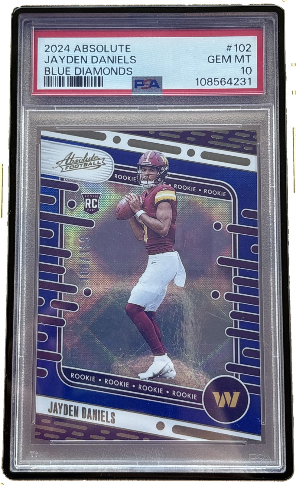 Panini 2024 Absolute Jayden Daniels #102 Blue Diamonds /199 PSA 10