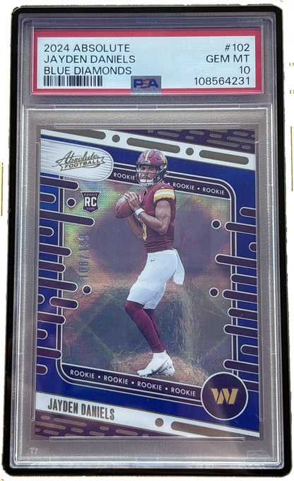Panini 2024 Absolute Jayden Daniels #102 Blue Diamonds /199 PSA 10