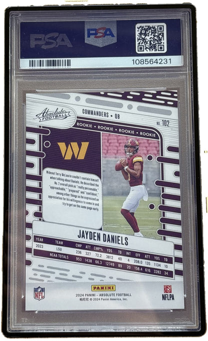 Panini 2024 Absolute Jayden Daniels #102 Blue Diamonds /199 PSA 10