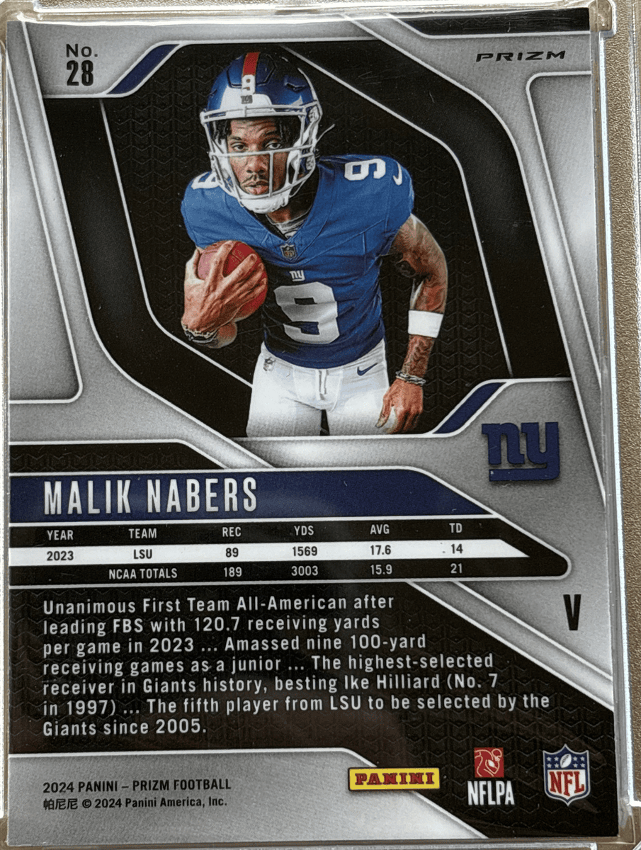 Panini 2024 Prizm Pink Wave Malik Nabers #28 RC