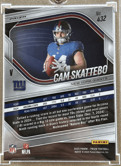 Panini 2025 Silver Prizm Cam Skattebo #432 RC