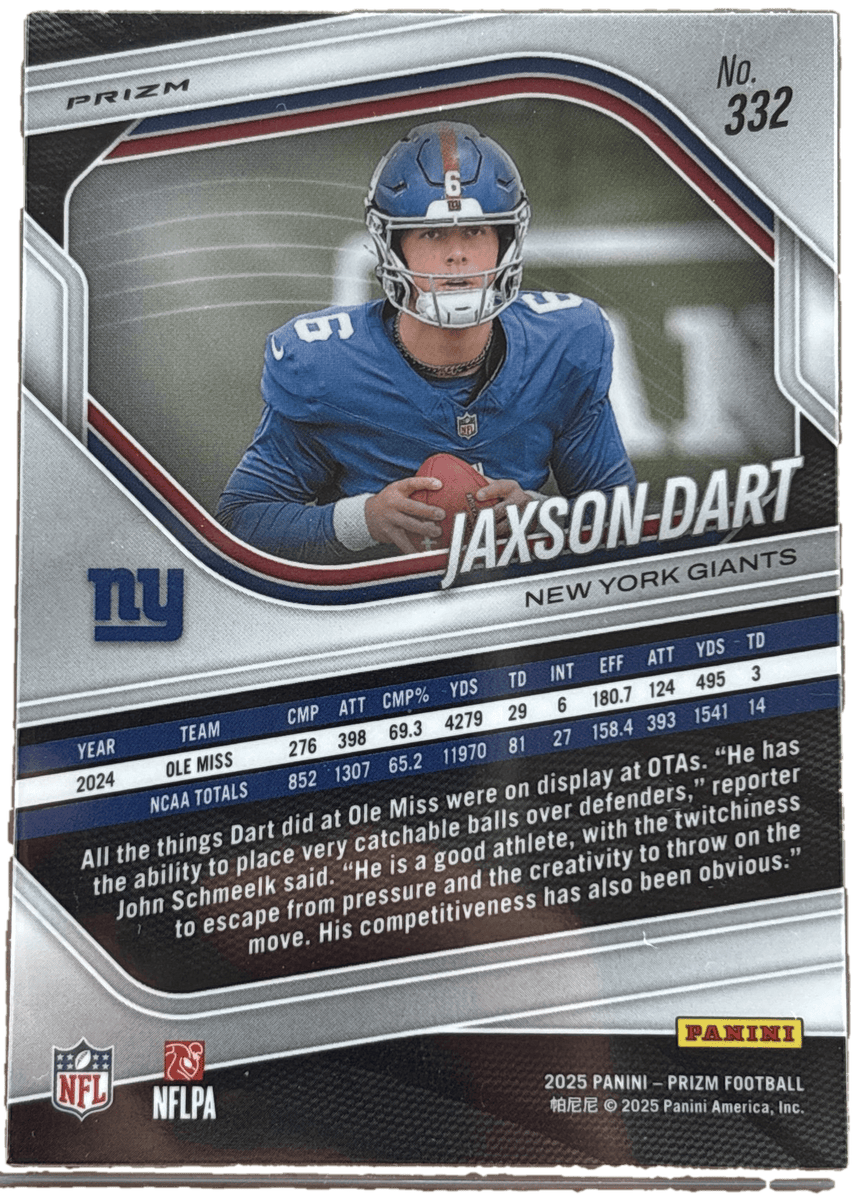Panini 2025 Silver Prizm Jaxson Dart #332 RC