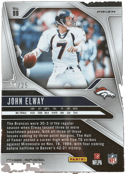 Panini 2024 Navy Camo Prizm John Elway /25  #89