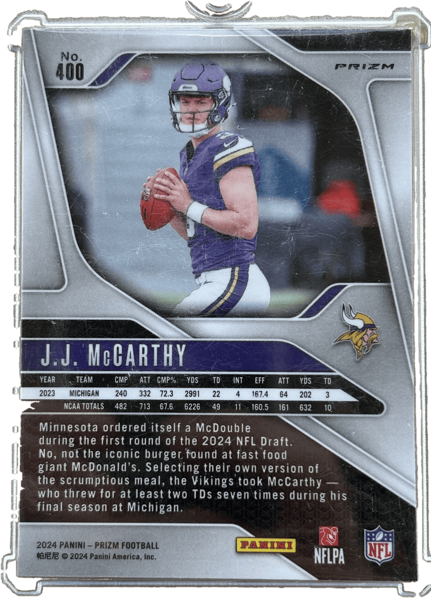 Panini 2024 Prizm J.J. McCarthy #400 Pink Prizm RC