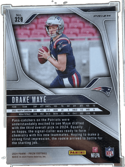 Panini 2024 Prizm Drake Maye #329 Red, White, and Blue RC